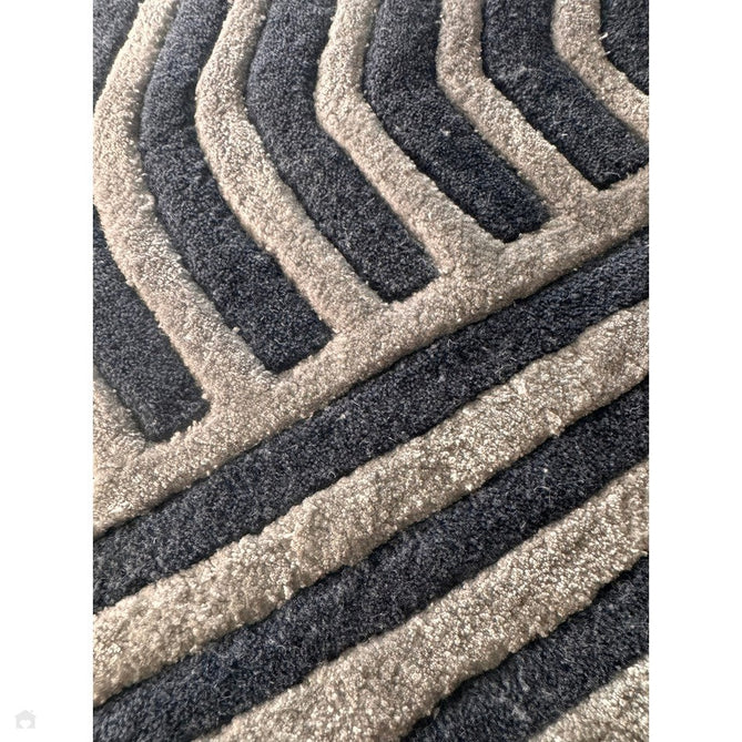 Matrix MAX97 Solsitice Modern Geometric Hand-Woven High-Density Soft Textured Wool&Viscose Mix Navy/Grey Rug-Asiatic Carpets-Rug Love - The Most Loved Rug Store