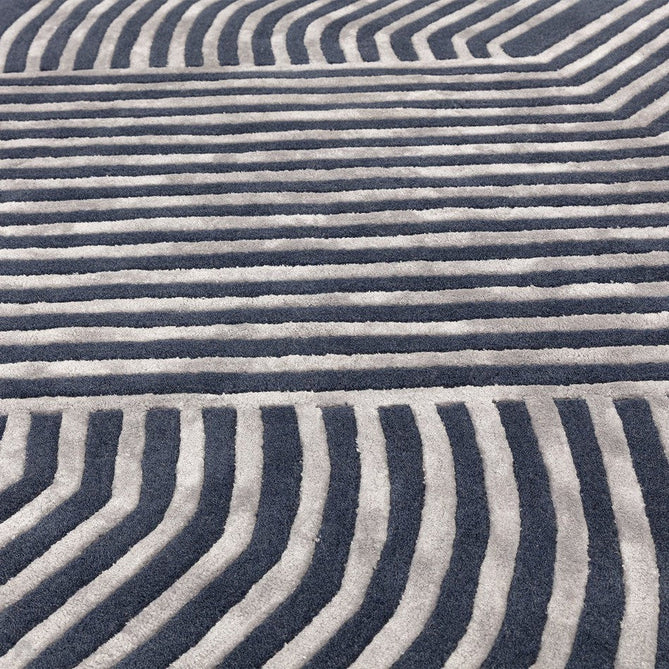 Matrix MAX97 Solsitice Modern Geometric Hand-Woven High-Density Soft Textured Wool&Viscose Mix Navy/Grey Rug-Asiatic Carpets-Rug Love - The Most Loved Rug Store