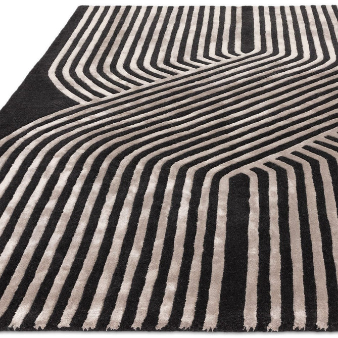 Matrix MAX98 Solsitice Modern Geometric Hand-Woven High-Density Soft Textured Wool&Viscose Mix Charocal Grey/Gunmetal Grey Rug-Asiatic Carpets-Rug Love - The Most Loved Rug Store