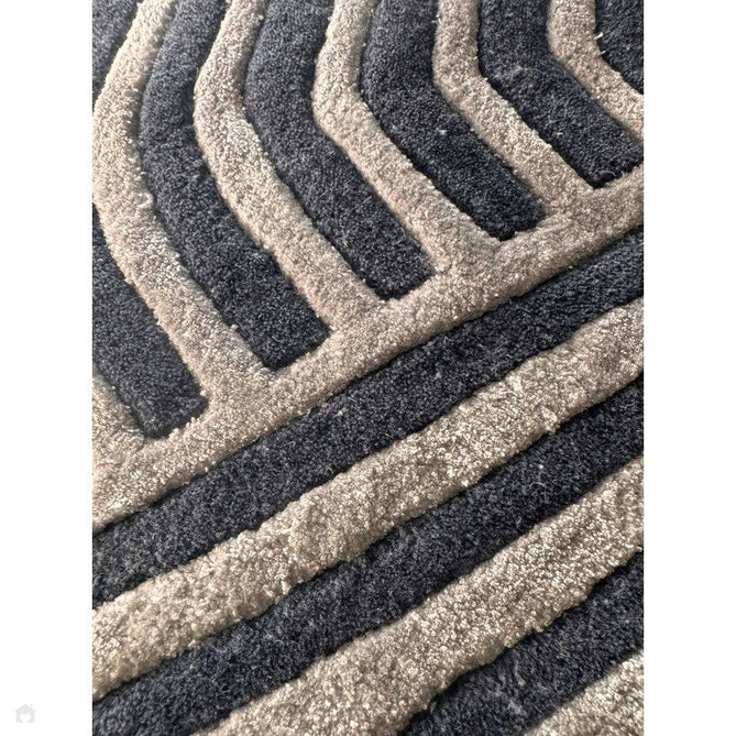 Matrix MAX98 Solsitice Modern Geometric Hand-Woven High-Density Soft Textured Wool&Viscose Mix Charocal Grey/Gunmetal Grey Rug-Asiatic Carpets-Rug Love - The Most Loved Rug Store