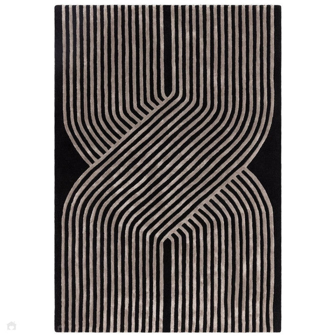 Matrix MAX98 Solsitice Modern Geometric Hand-Woven High-Density Soft Textured Wool&Viscose Mix Charocal Grey/Gunmetal Grey Rug-Asiatic Carpets-Rug Love - The Most Loved Rug Store