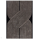 Matrix MAX98 Solsitice Modern Geometric Hand-Woven High-Density Soft Textured Wool&Viscose Mix Charocal Grey/Gunmetal Grey Rug