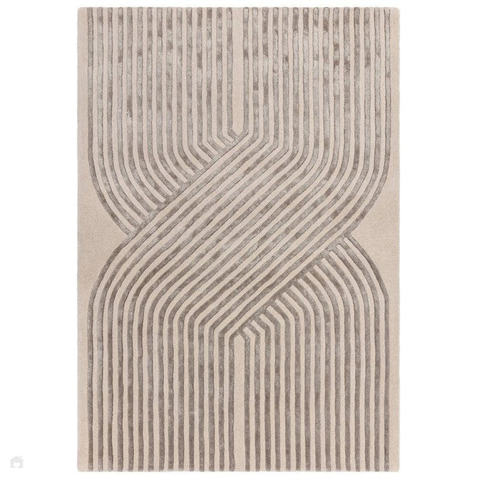 Matrix MAX99 Solsitice Modern Geometric Hand-Woven High-Density Soft Textured Wool&Viscose Mix Natural Ivory/Beige Rug-Asiatic Carpets-Rug Love - The Most Loved Rug Store