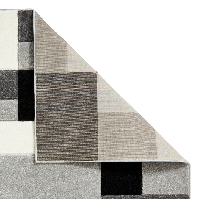 Matrix MT61 Modern Geometric Blocks Soft Hand-Carved Grey/Black/Cream Rug-Think Rugs-Rug Love - The Most Loved Rug Store