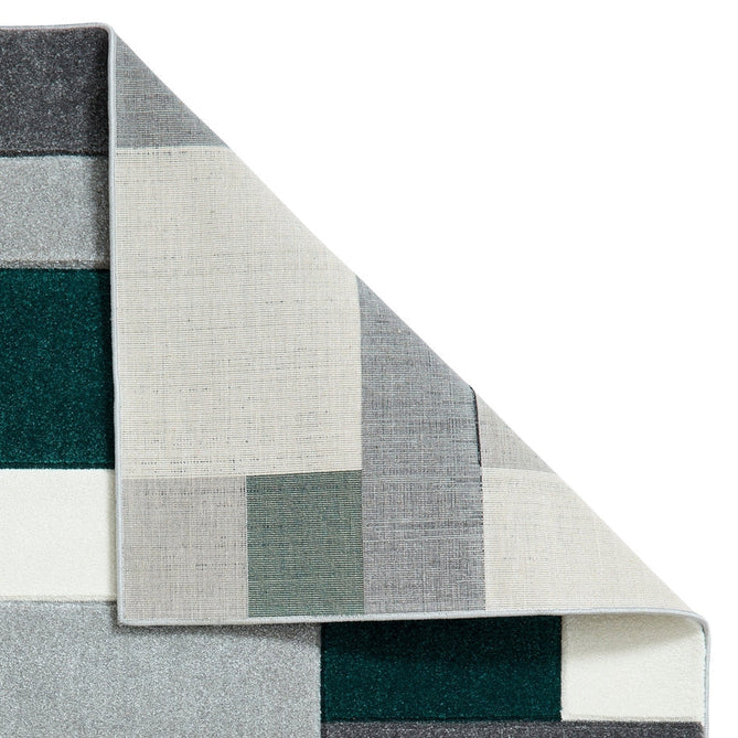 Matrix MT61 Modern Geometric Blocks Soft Hand-Carved Grey/Green/Cream Rug-Think Rugs-Rug Love - The Most Loved Rug Store