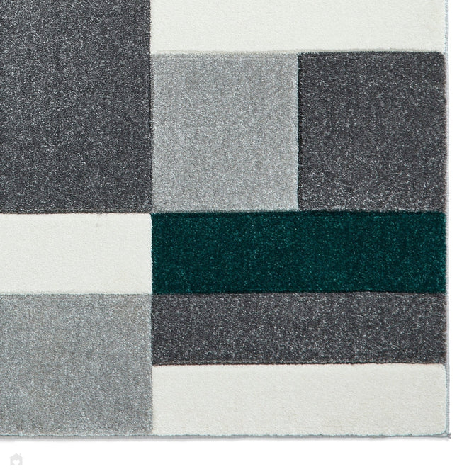 Matrix MT61 Modern Geometric Blocks Soft Hand-Carved Grey/Green/Cream Rug-Think Rugs-Rug Love - The Most Loved Rug Store