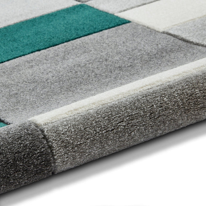 Matrix MT61 Modern Geometric Blocks Soft Hand-Carved Grey/Green/Cream Rug-Think Rugs-Rug Love - The Most Loved Rug Store