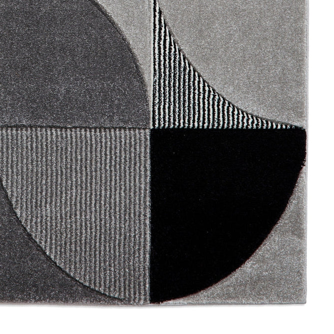 Matrix MT63 Modern Geometric Soft Hand-Carved Grey/Black/Cream Rug-Think Rugs-Rug Love - The Most Loved Rug Store