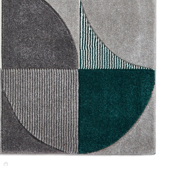 Matrix MT63 Modern Geometric Soft Hand-Carved Grey/Green/Cream Rug-Think Rugs-Rug Love - The Most Loved Rug Store