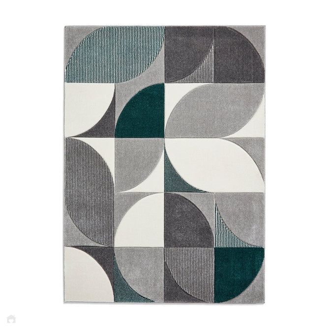 Matrix MT63 Modern Geometric Soft Hand-Carved Grey/Green/Cream Rug-Think Rugs-Rug Love - The Most Loved Rug Store