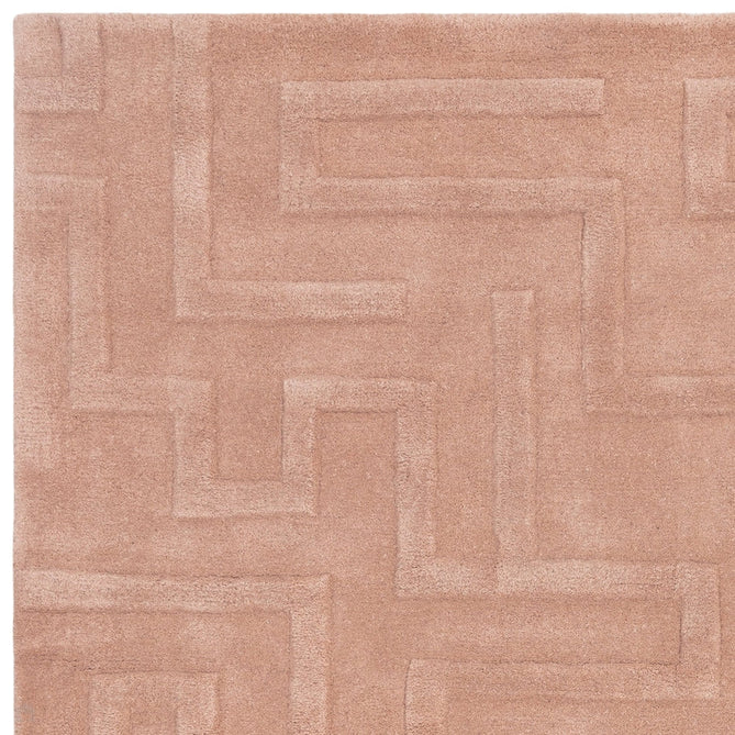 Maze Modern Geometric Hand-Carved Hi-Low Textured Wool Blush Rug-Asiatic Carpets-Rug Love - The Most Loved Rug Store