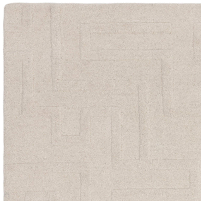 Maze Modern Geometric Hand-Carved Hi-Low Textured Wool Cream Rug-Asiatic Carpets-Rug Love - The Most Loved Rug Store