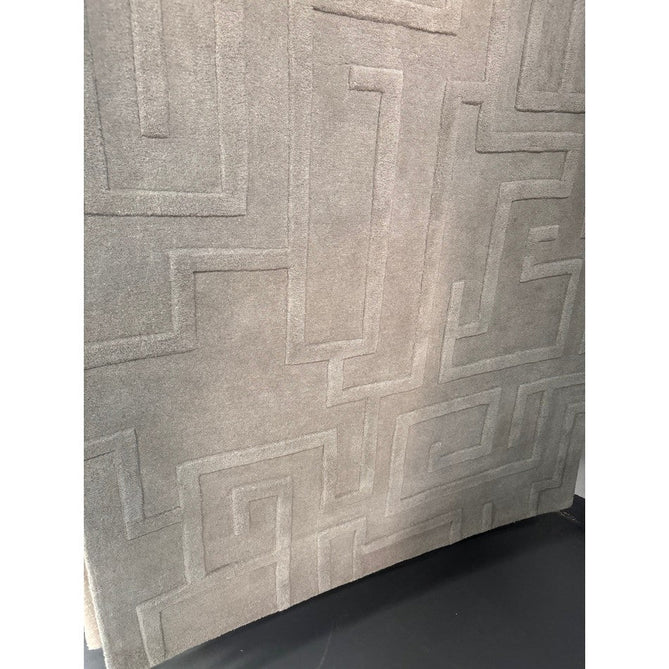 Maze Modern Geometric Hand-Carved Hi-Low Textured Wool Silver Rug-Asiatic Carpets-Rug Love - The Most Loved Rug Store