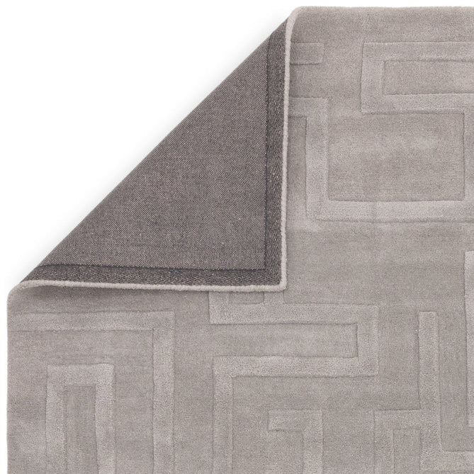 Maze Modern Geometric Hand-Carved Hi-Low Textured Wool Silver Rug-Asiatic Carpets-Rug Love - The Most Loved Rug Store