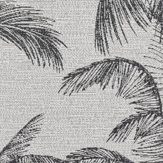 Miami A444 Botanical Floral Palm Trees Durable Stain-Resistant Weatherproof Flatweave In-Outdoor Cream/Black Rug-Think Rugs-Rug Love - The Most Loved Rug Store