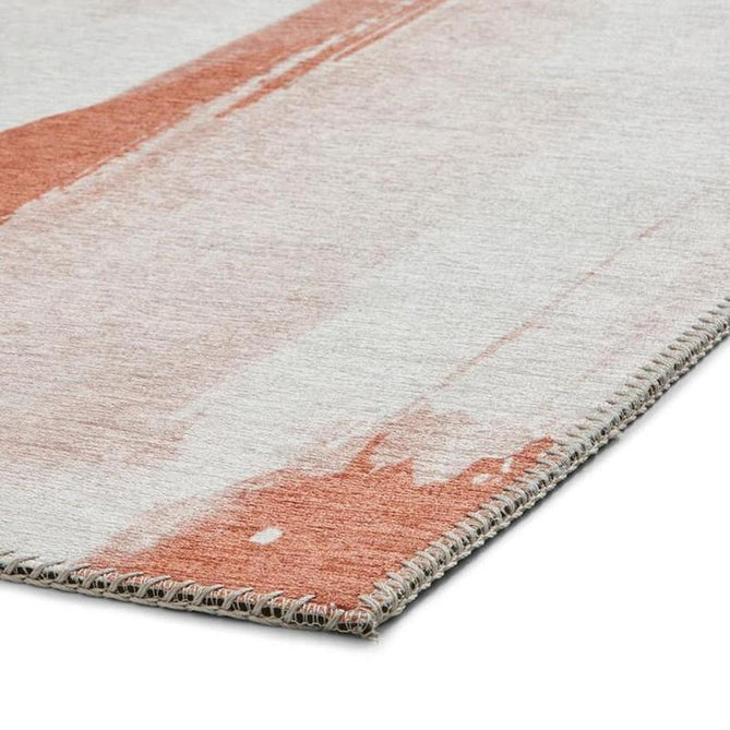 Michelle Collins AB0156 Modern Abstract Printed Smooth Soft-Touch Polyester Flat-Pile Flatweave Terra/Ivory Rug-Think Rugs-Rug Love - The Most Loved Rug Store