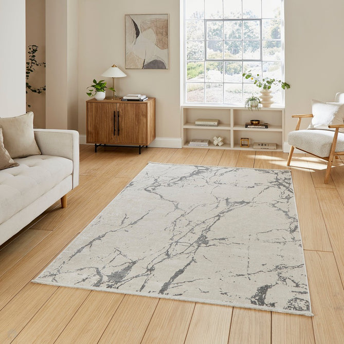 Mirage MR15 Modern Abstract Distressed Metallic Shimmer Soft Textured High-Density Polyester Mix Low Short Flatpile Grey Rug-Think Rugs-Rug Love - The Most Loved Rug Store