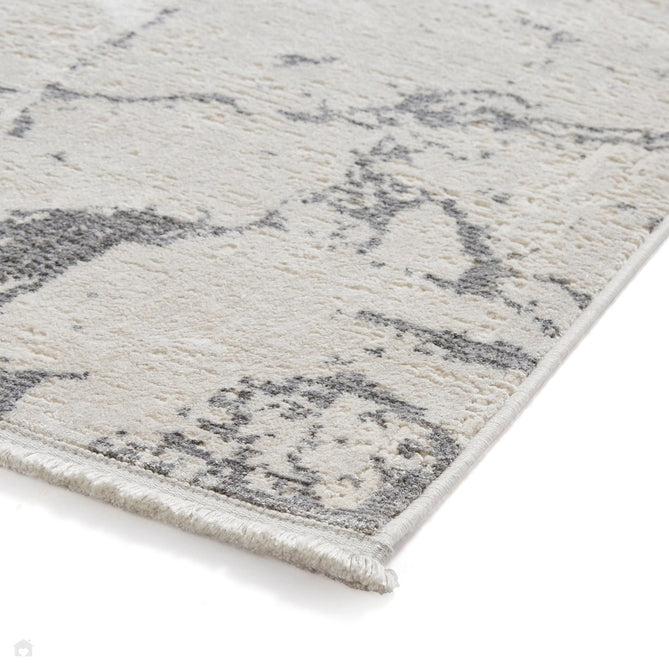 Mirage MR15 Modern Abstract Distressed Metallic Shimmer Soft Textured High-Density Polyester Mix Low Short Flatpile Grey Rug-Think Rugs-Rug Love - The Most Loved Rug Store