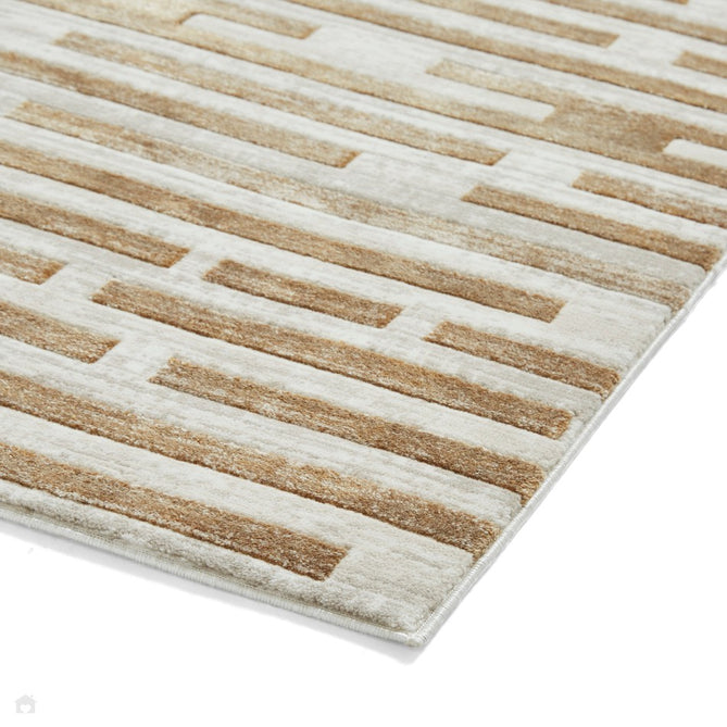 Mirage MR16 Modern Abstract Distressed Metallic Shimmer Soft Textured High-Density Polyester Mix Low Short Flatpile Beige Rug-Think Rugs-Rug Love - The Most Loved Rug Store