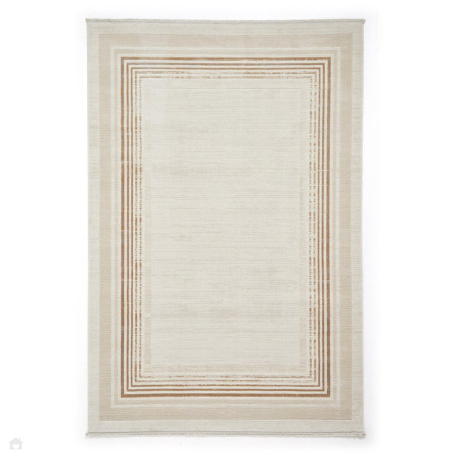 Mirage MR38 Modern Abstract Distressed Metallic Shimmer Soft Textured High-Density Polyester Mix Low Short Flatpile Cream Rug-Think Rugs-Rug Love - The Most Loved Rug Store