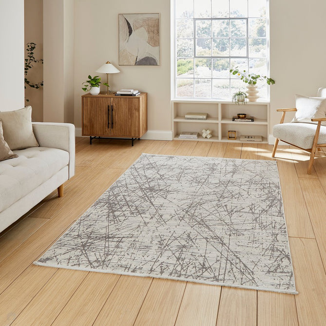 Mirage MR80 Modern Abstract Distressed Metallic Shimmer Soft Textured High-Density Polyester Mix Low Short Flatpile Grey Rug-Think Rugs-Rug Love - The Most Loved Rug Store