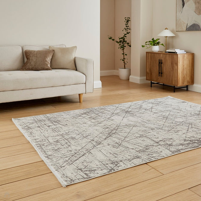 Mirage MR80 Modern Abstract Distressed Metallic Shimmer Soft Textured High-Density Polyester Mix Low Short Flatpile Grey Rug-Think Rugs-Rug Love - The Most Loved Rug Store