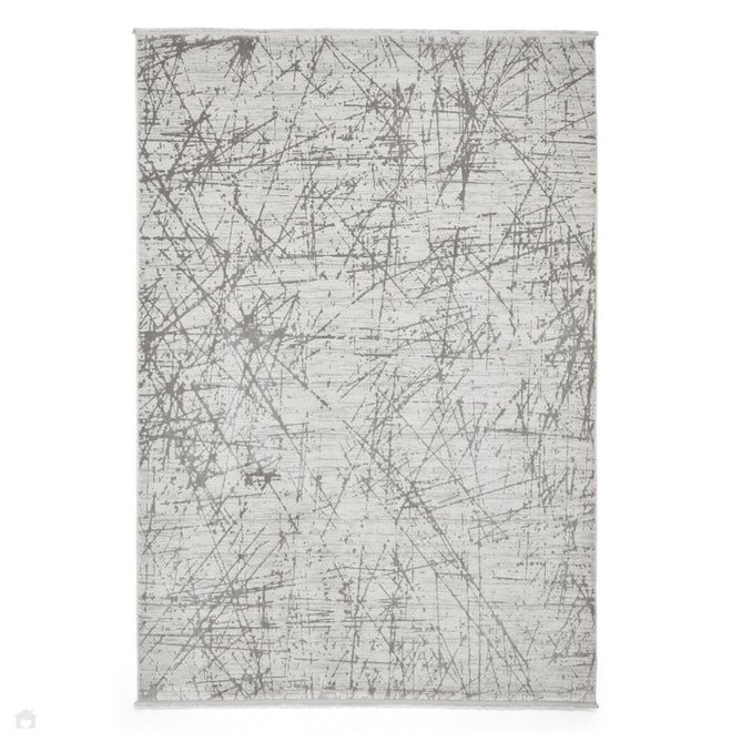 Mirage MR80 Modern Abstract Distressed Metallic Shimmer Soft Textured High-Density Polyester Mix Low Short Flatpile Grey Rug-Think Rugs-Rug Love - The Most Loved Rug Store