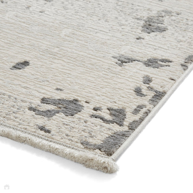 Mirage MR93 Modern Abstract Distressed Metallic Shimmer Soft Textured High-Density Polyester Mix Low Short Flatpile Grey Rug-Think Rugs-Rug Love - The Most Loved Rug Store