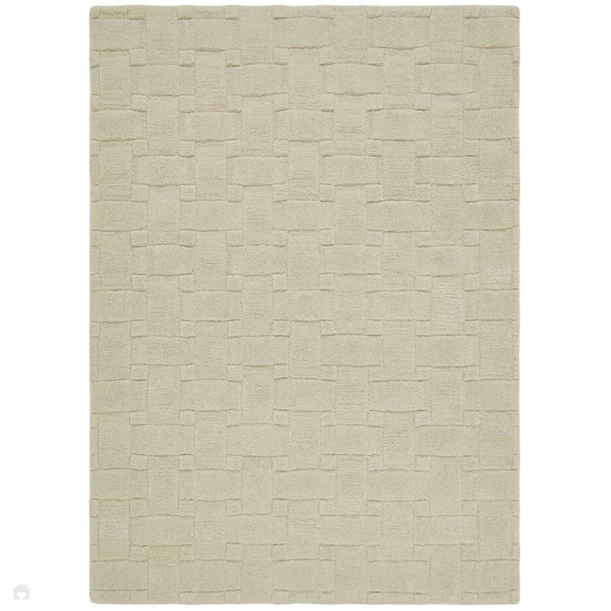 Modern Geometric Basket Weave 3D Embossed Hand-Carved Hi-Low Textured Wool New Ivory Rug-Origins-Rug Love - The Most Loved Rug Store