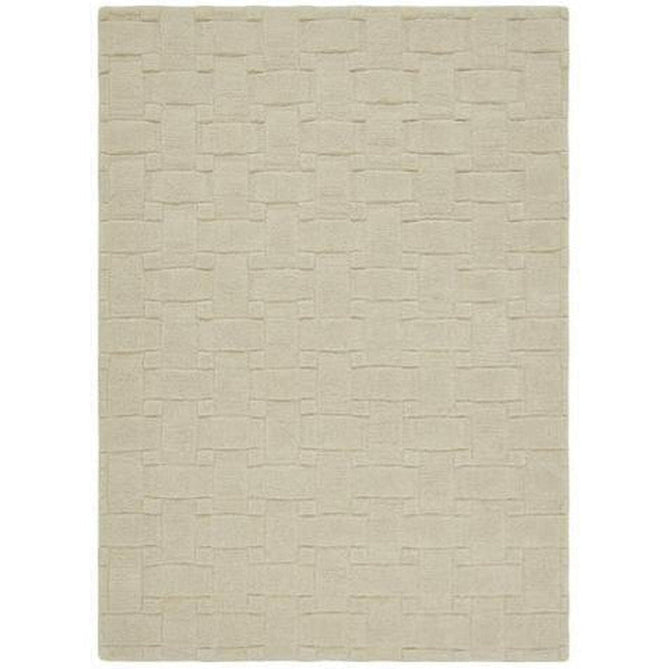 Modern Geometric Basket Weave 3D Embossed Hand-Carved Hi-Low Textured Wool New Ivory Rug-Origins-Rug Love - The Most Loved Rug Store