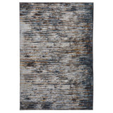 Mojave 4152 X Modern Abstract Distressed Soft-Touch Recycled Polyester Low Profile Short Pile Midnight Blue/Amber/Grey/Tauple/Multicolour Rug