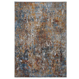 Mojave 4440 S Modern Abstract Distressed Soft-Touch Recycled Polyester Low Profile Short Pile Rust/Denim/Ochre/Grey/Brown/Multicolour Rug