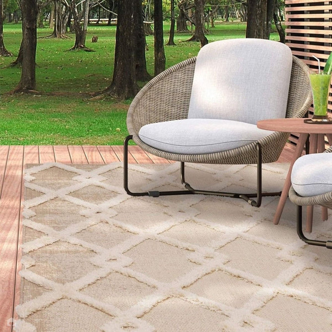 Monty MN07 Diamond Modern Durable Stain-Resistant Weatherproof Flatweave In-Outdoor Beige/Cream Rug-Asiatic Carpets-Rug Love - The Most Loved Rug Store