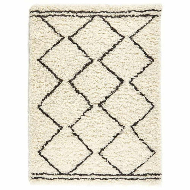 Moroccan Berber Boho Geometric Zig Zag Super-Soft Plush Wool Cream/Black Rug-Origins-Rug Love - The Most Loved Rug Store