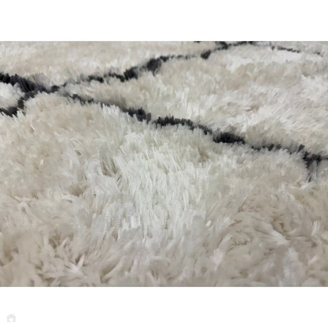 Morocco 2491 Super-Plush Moroccan Berber Diamond Hand-Made Super-Soft Fine Yarn Polyester Boho Shaggy Ivory/Grey Rug-Think Rugs-Rug Love - The Most Loved Rug Store