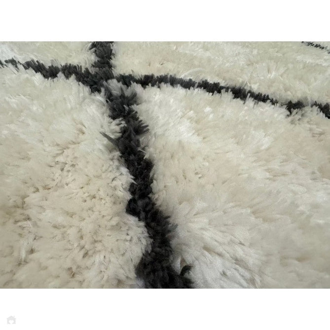 Morocco 2491 Super-Plush Moroccan Berber Diamond Hand-Made Super-Soft Fine Yarn Polyester Boho Shaggy Ivory/Grey Rug-Think Rugs-Rug Love - The Most Loved Rug Store