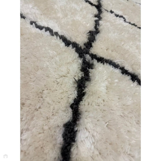 Morocco 2491 Super-Plush Moroccan Berber Diamond Hand-Made Super-Soft Fine Yarn Polyester Boho Shaggy Ivory/Grey Rug-Think Rugs-Rug Love - The Most Loved Rug Store