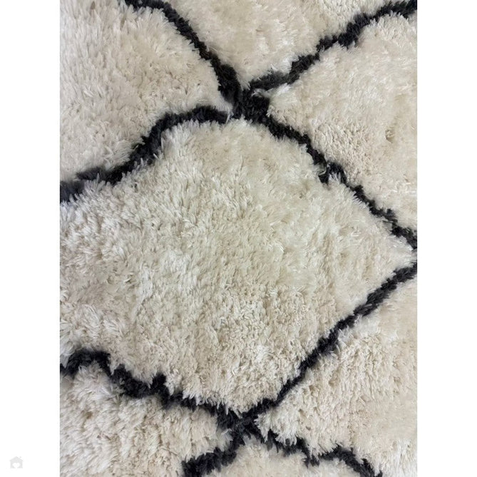 Morocco 2491 Super-Plush Moroccan Berber Diamond Hand-Made Super-Soft Fine Yarn Polyester Boho Shaggy Ivory/Grey Rug-Think Rugs-Rug Love - The Most Loved Rug Store