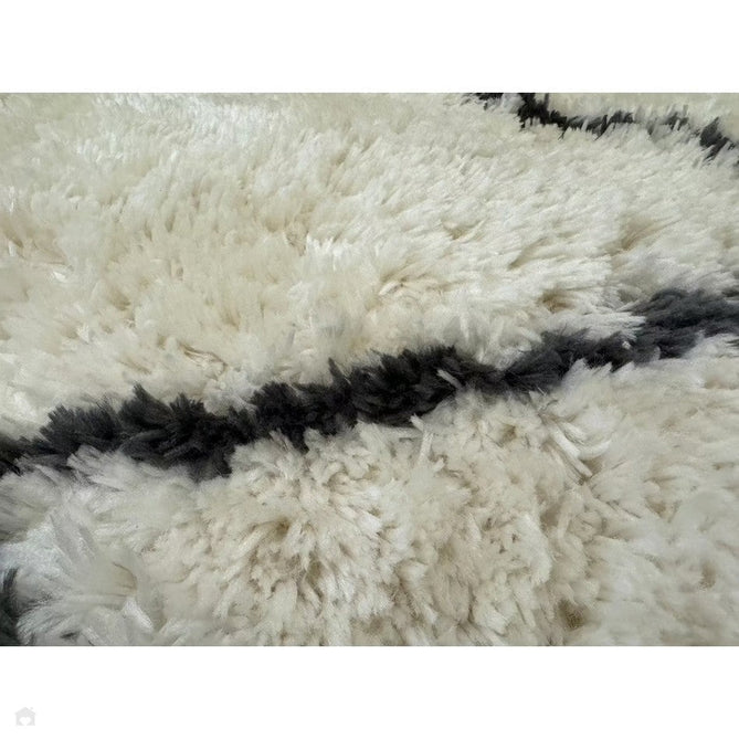 Morocco 2491 Super-Plush Moroccan Berber Diamond Hand-Made Super-Soft Fine Yarn Polyester Boho Shaggy Ivory/Grey Rug-Think Rugs-Rug Love - The Most Loved Rug Store