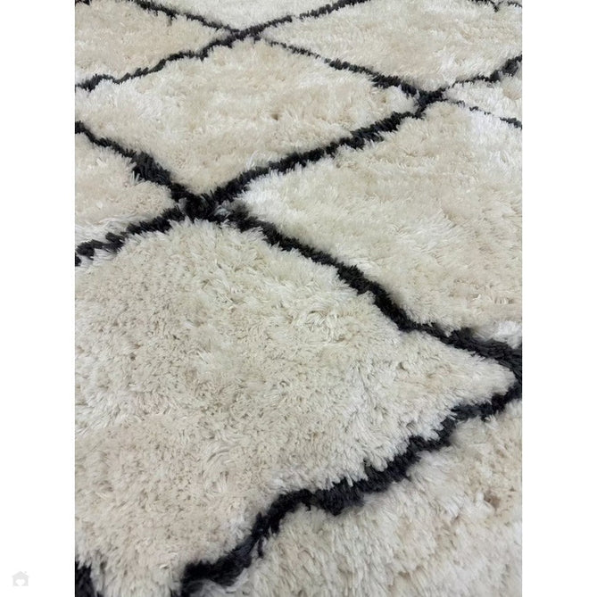 Morocco 2491 Super-Plush Moroccan Berber Diamond Hand-Made Super-Soft Fine Yarn Polyester Boho Shaggy Ivory/Grey Rug-Think Rugs-Rug Love - The Most Loved Rug Store