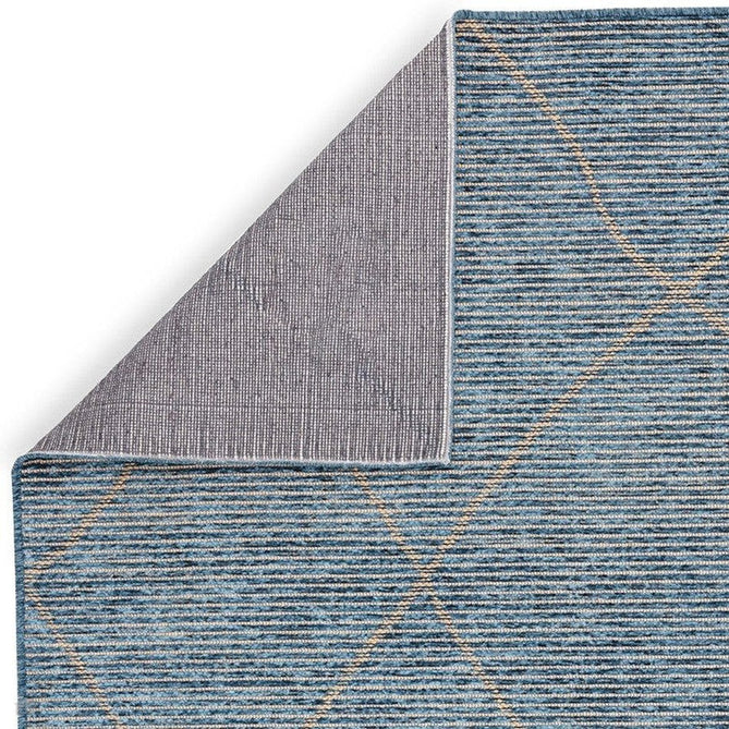 Mulberry Modern Plain Berber Jute Chenille Mix Ribbed Textured Soft-Touch Durable Flatweave Teal Blue Rug-Asiatic Carpets-Rug Love - The Most Loved Rug Store