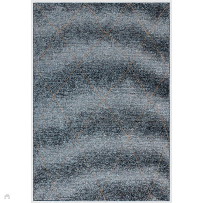 Mulberry Modern Plain Berber Jute Chenille Mix Ribbed Textured Soft-Touch Durable Flatweave Teal Blue Rug-Asiatic Carpets-Rug Love - The Most Loved Rug Store