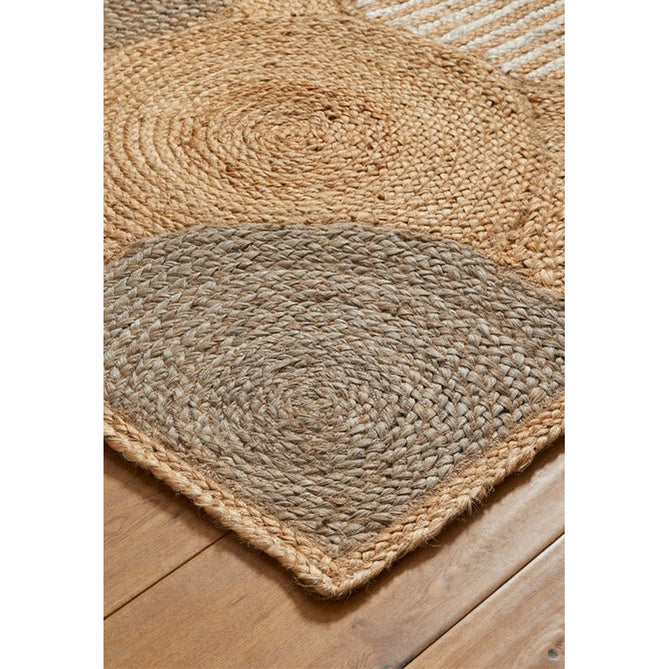 Naturals Hand-Woven Jute Flatweave Circles Natural/Bleach Runner-Oriental Weavers-Rug Love - The Most Loved Rug Store