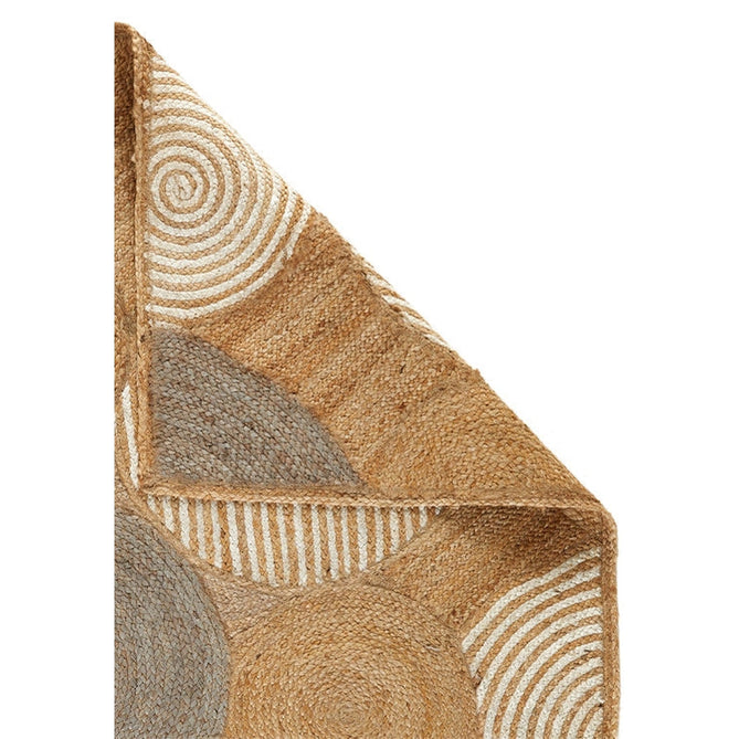 Naturals Hand-Woven Jute Flatweave Circles Natural/Bleach Runner-Oriental Weavers-Rug Love - The Most Loved Rug Store