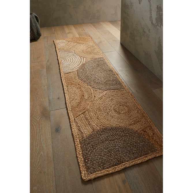 Naturals Hand-Woven Jute Flatweave Circles Natural/Bleach Runner-Oriental Weavers-Rug Love - The Most Loved Rug Store