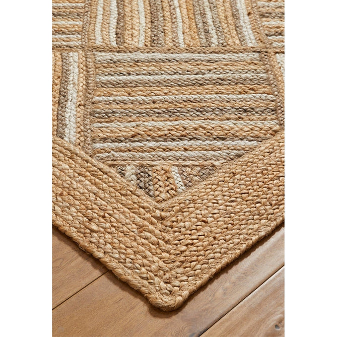 Naturals Hand-Woven Jute Flatweave Squares Natural/Bleach Runner-Oriental Weavers-Rug Love - The Most Loved Rug Store