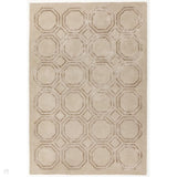 Nexus Octagon Modern Geometric High-Density Heavyweight Hand-Carved Wool&Viscose OC03 Beige Rug