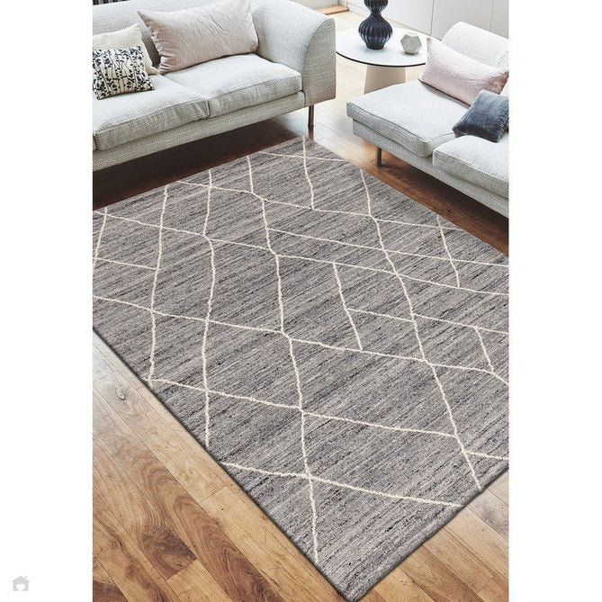 Noah Moroccan Berber Boho Tribal Hand-Woven Textured Wool Charcoal Grey Rug-Asiatic Carpets-Rug Love - The Most Loved Rug Store