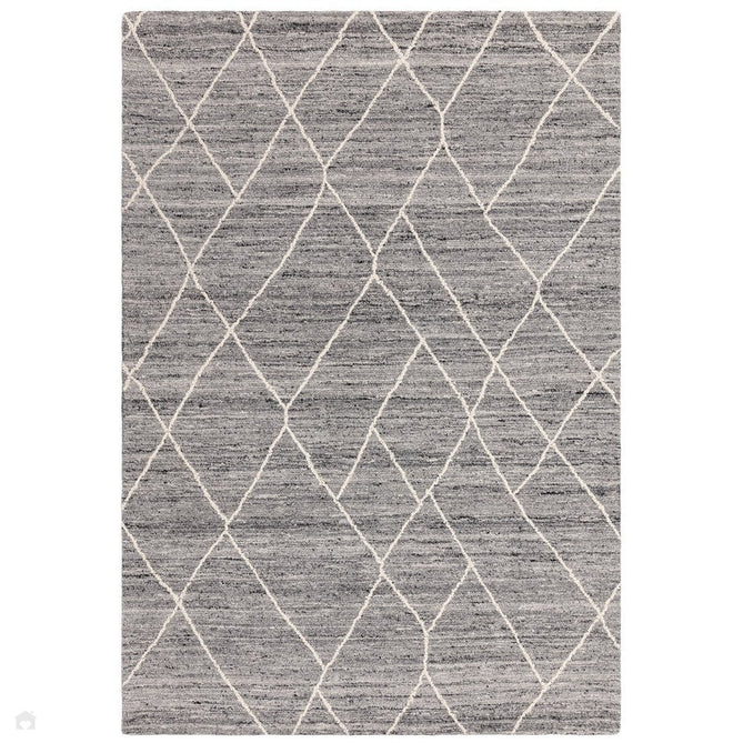 Noah Moroccan Berber Boho Tribal Hand-Woven Textured Wool Charcoal Grey Rug-Asiatic Carpets-Rug Love - The Most Loved Rug Store