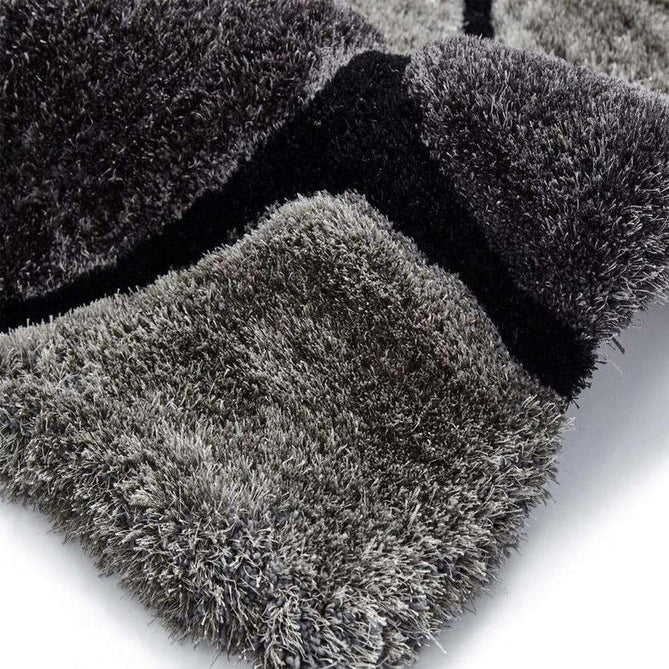 Noble House NH5858 Plush Geometric 3D Pebbles Hand-Carved High-Density Acrylic Shaggy Black/Grey Rug-Think Rugs-Rug Love - The Most Loved Rug Store